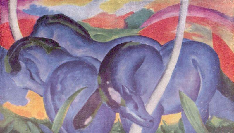 Franz Marc Die groben blauen Pferde France oil painting art